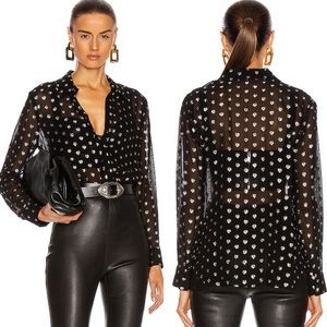 🆕 L’Agence Metallic Heart Blouse